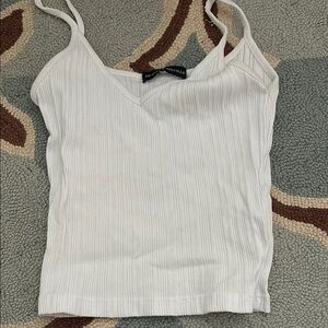 Brandy Melville White Sleeveless Ribbed Camisole